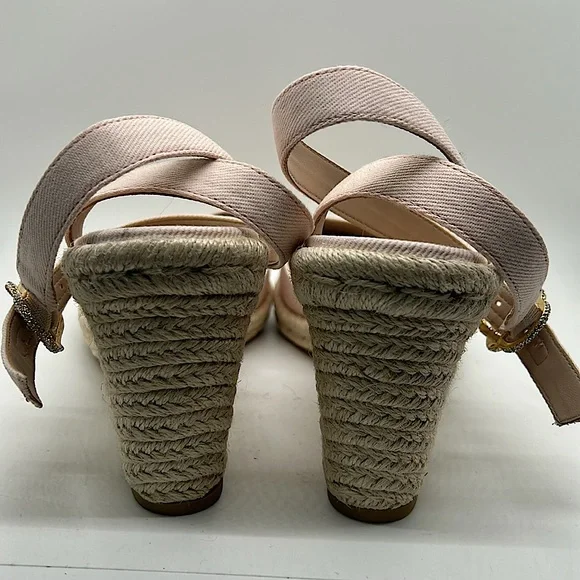 Stuart Weitzman Light Pink Ankle Strap Wedge Heel Sandals Shoes **Sz 39.5/US 9** - Picture 6 of 11